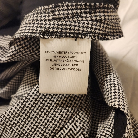 Black and White Judith & Charles Wool Blend Pants Size 8 - Picture 7 of 8